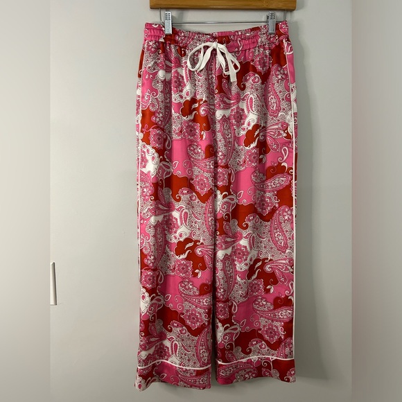 J.Crew Relaxed Wide Leg Pants in Pink Vintage Paisley - Picture 3 of 9